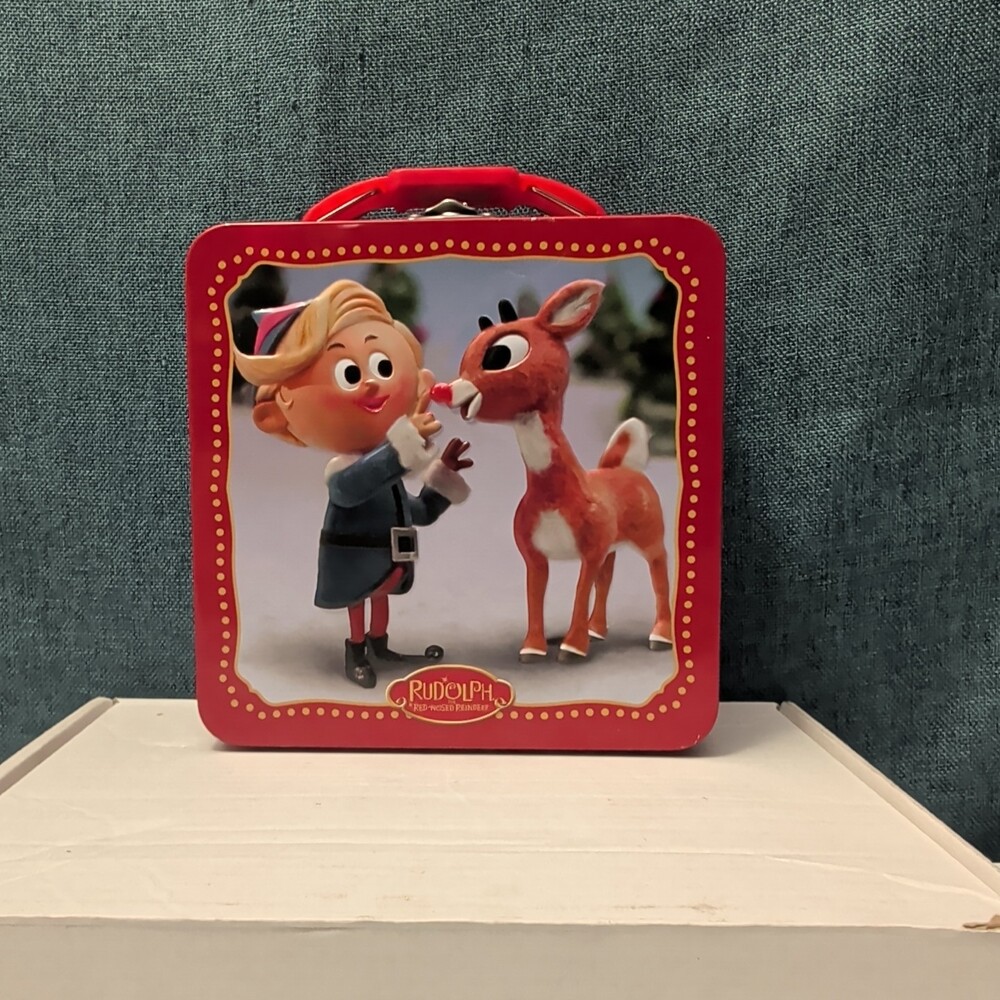 The Tin Box Co Rudolph Red-Nosed Reindeer Metal Lunch Box 2015 Embossed 07867890